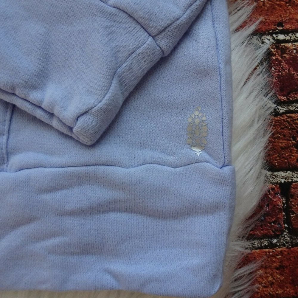 New Free People Movement Sweatshirt Work It Out Hoodie Aurora Blue Athleisure S - Picture 7 of 12